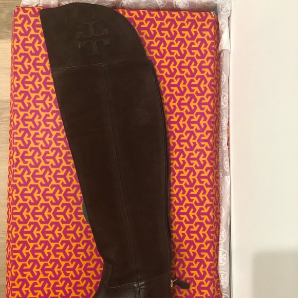 Tory Burch Simone Brown over the knee boots 5 - Picture 2 of 3